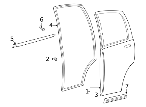 Exterior Trim - Rear Door for 2004 Suzuki Vitara #0
