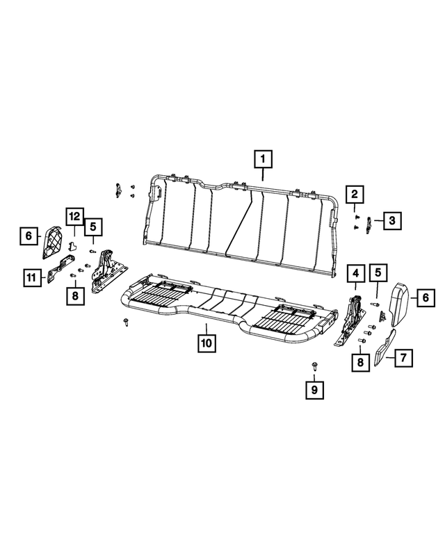 68050837AA - Interior Trim: Rear Seat Back Frame for Mopar Image