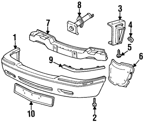 Bumper & Components - Front for 1996 Cadillac Eldorado #0