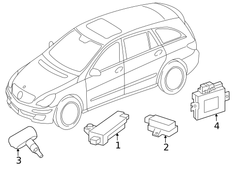 Tire Pressure Monitor Components for 2009 Mercedes-Benz R350 #0