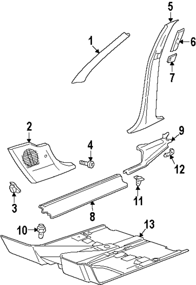 51438173498 - Body: Windshield Pillar Trim for BMW Image