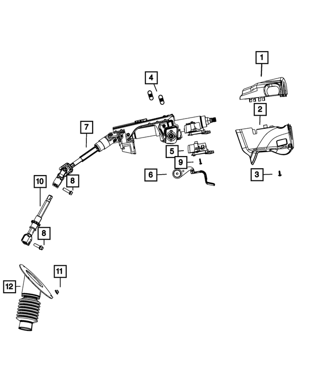 5057238AC - Steering: Multifunction Switch &amp; Clockspring Support Mount for Mopar Image