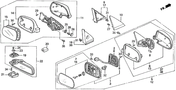 Mirrors for 1993 Honda Accord #0