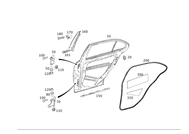 9981550 - Rear Doors: Stop Plug for Mercedes-Benz: C250, C300, C350, C63 AMG, CLS400, CLS550, CLS63 AMG, CLS63 AMG S, GLK250, GLK350 Image image