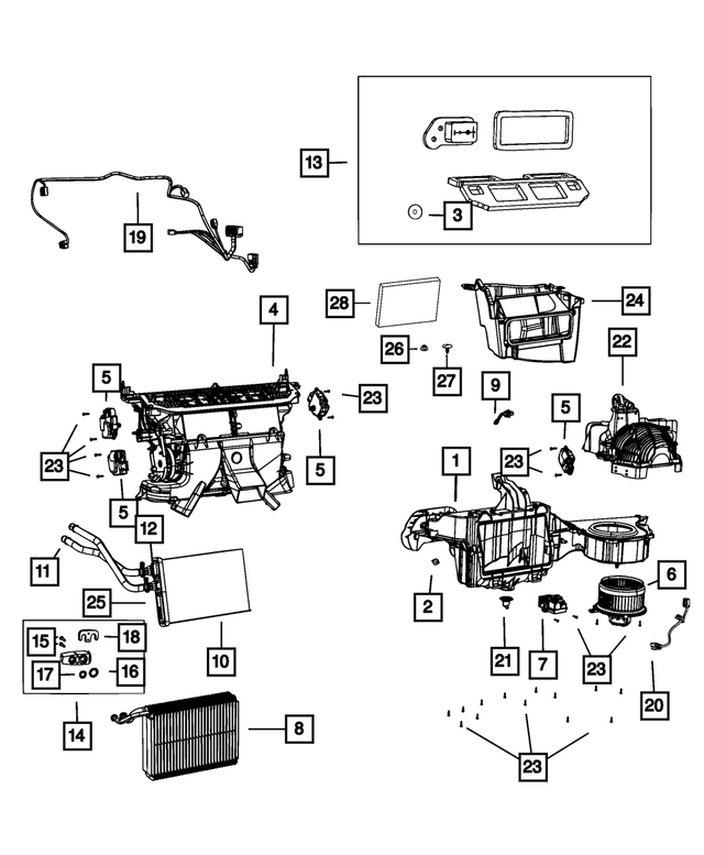 68238032AA - Air Conditioners and Heaters: A/c And Heater Housing for Mopar Image