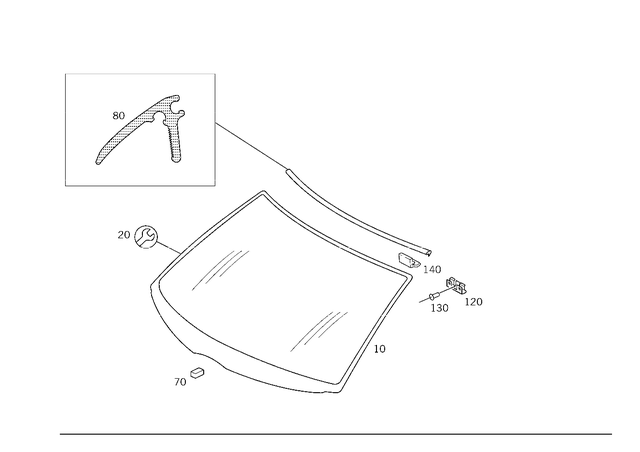 2106710300 - Windows: Windshield for Mercedes-Benz Image image