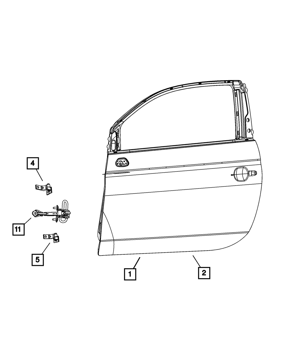2012-2019 Fiat 500 Check-front Door 68070076AC | Mopar Online Parts