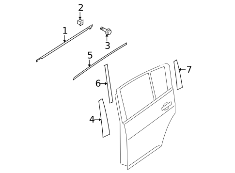 Exterior Trim - Rear Door for 2010 Nissan Versa #0