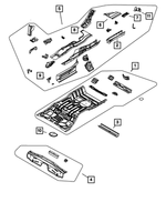5076043AF - Body Sheet Metal Except Doors: Rear Floor Pan for Mopar Image