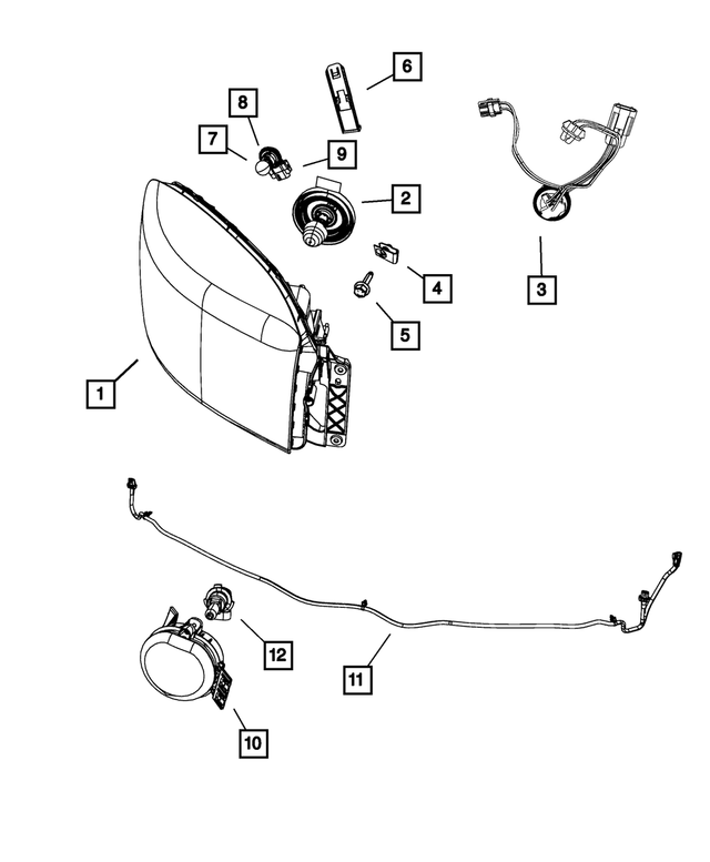 68001485AI - Electrical: Headlamp Park And Turn Lamp, Left for Mopar Image