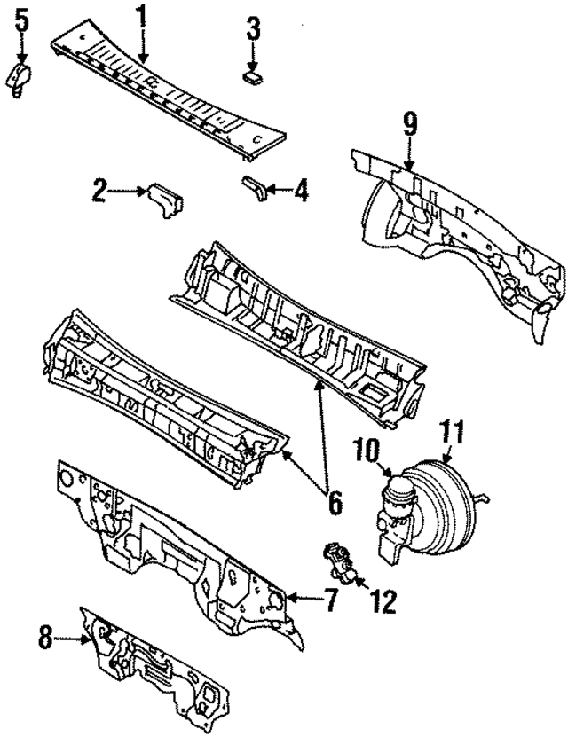 8971770311 - Body: Cowl Grille for Acura Image