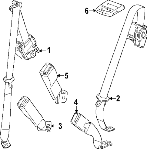 Second Row Seat Belts for 2024 GMC Acadia #1