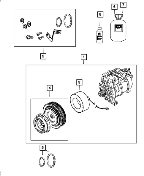 Air Conditioner Compressor and Mounting for 2015 Ram 1500 #0