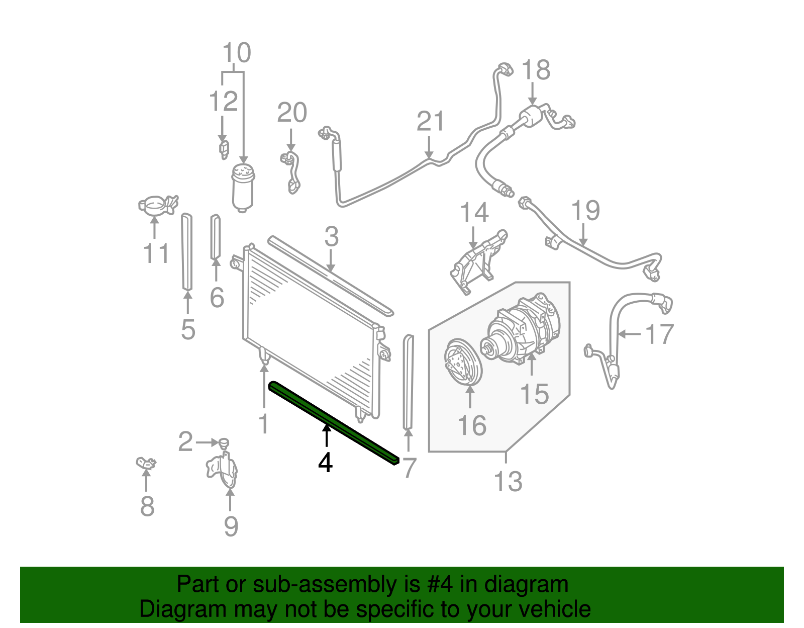 Condenser Seal - Nissan (92182-0W000)