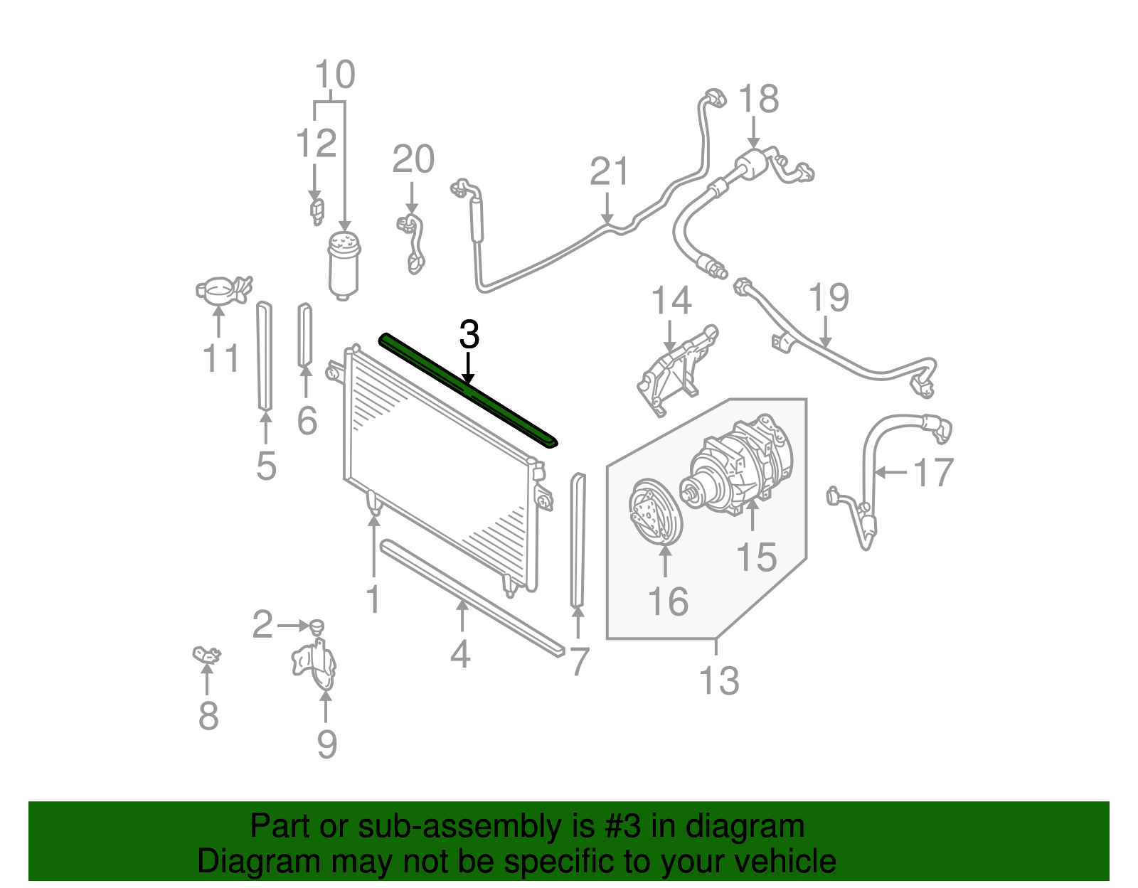 Condenser Seal - Nissan (92182-3W400)