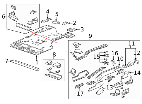 Rear Floor & Rails for 2012 Cadillac SRX #0
