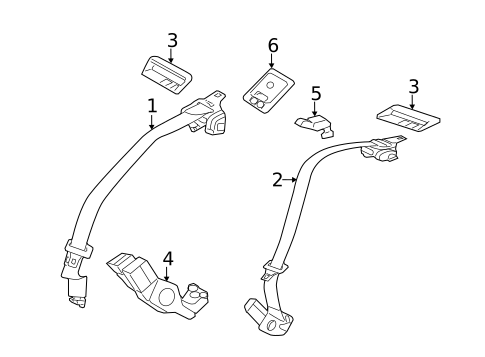 Rear Seat Belts for 2006 Lincoln Zephyr #0