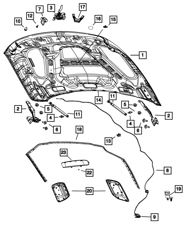 68576300AA - : Hood Silencer for Mopar Image