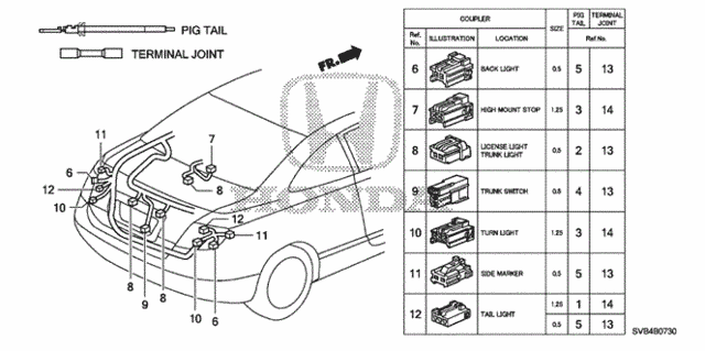Electrical Connector (RR.) for 2010 Honda Civic #0