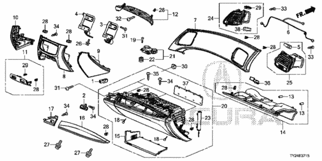 Instrument Panel Garnish (Passenger Side) for 2015 Acura RLX #0