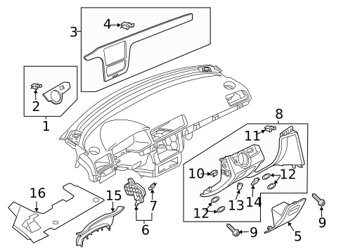Instrument Panel Components for 2021 Volkswagen Passat #0