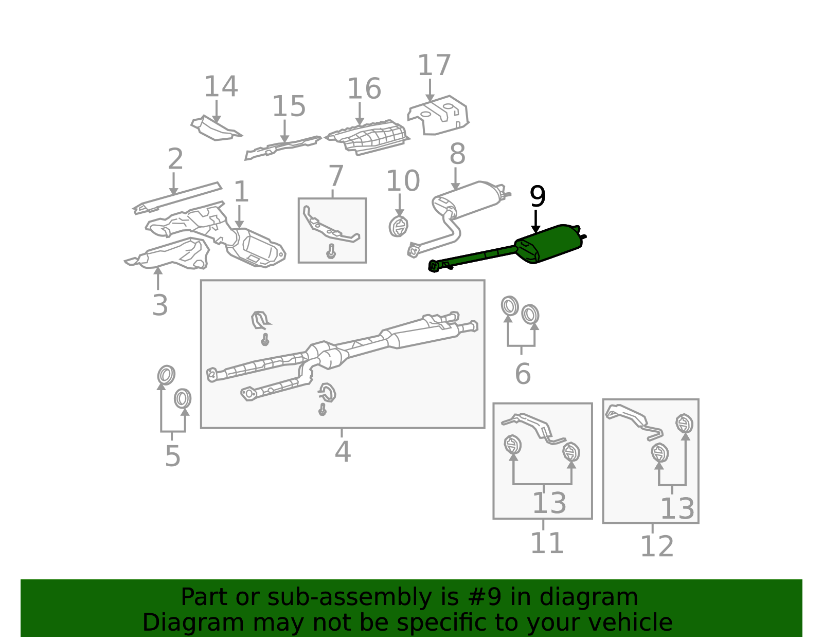17440-38030 - Muffler & Pipe 2007-2017 Lexus LS460 | Longo Lexus Parts
