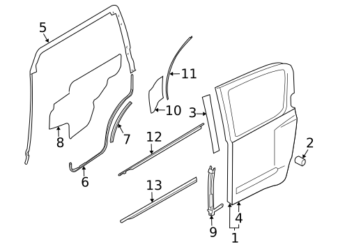 Exterior Trim - Rear Door for 2009 Nissan Xterra #0
