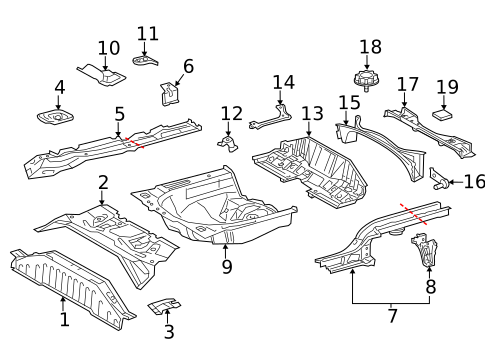 Rear Floor & Rails for 2017 Toyota Yaris #0