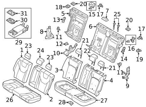 Rear Seat Components for 2017 Ford Fusion #0