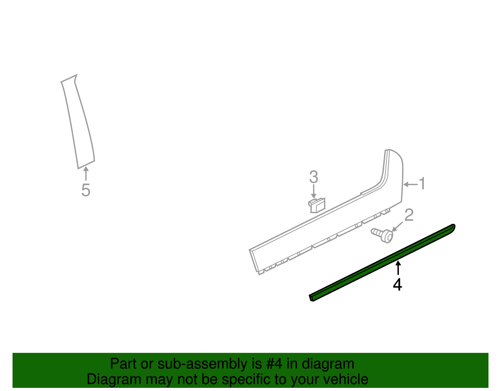 2011-2015 Chevrolet Volt Rear Driver Side Door Window Upper Reveal ...
