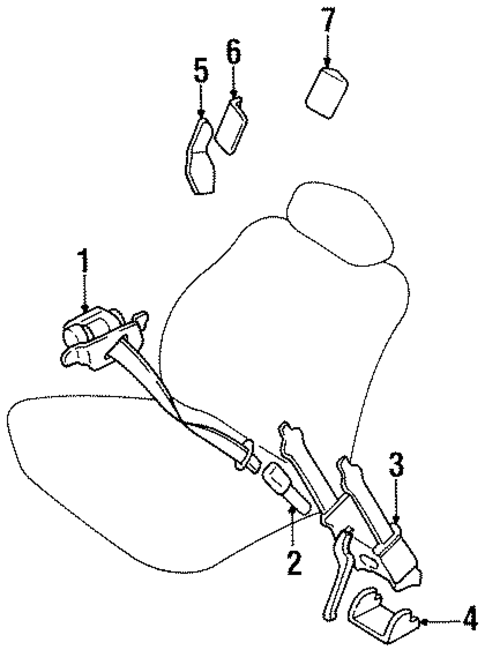 Front Seat Belts for 1996 Kia Sephia #0