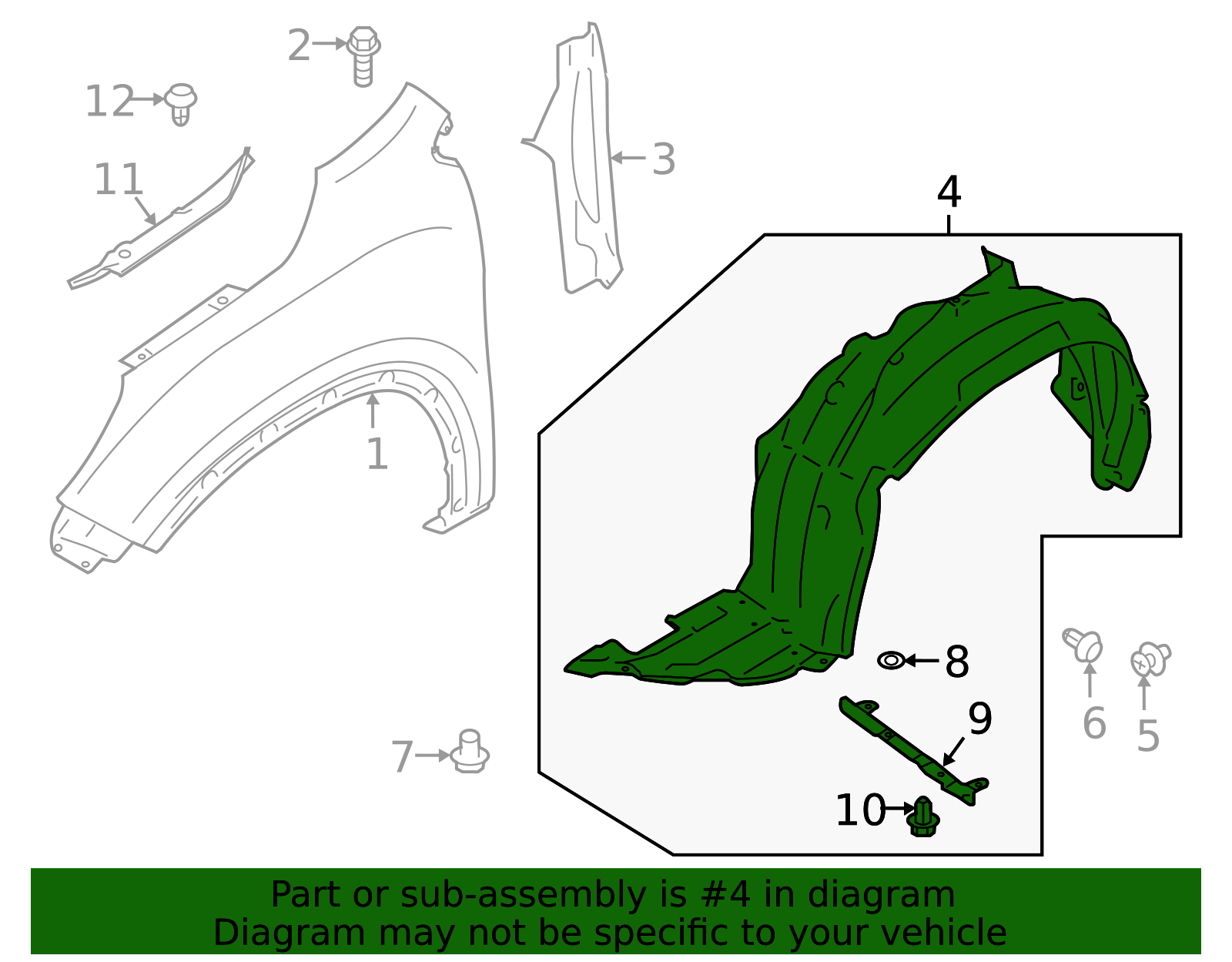 2019-2025 Subaru Ascent Fender Liner 59110XC01A | Subaru Online Parts
