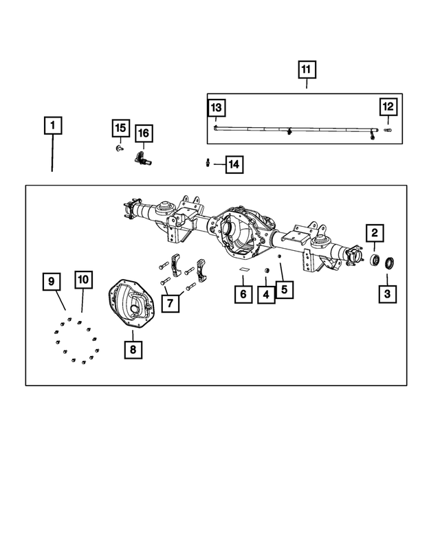 68677283AA - Differential and Drive Line: Rear Axle Housing for Mopar Image