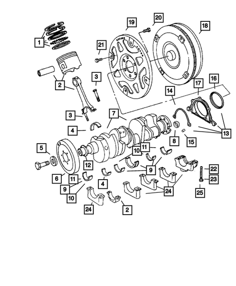 Crankshaft, Pistons and Torque Converter for 2007 Dodge Charger #0