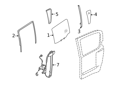 Glass - Rear Door for 2008 Nissan Armada #0