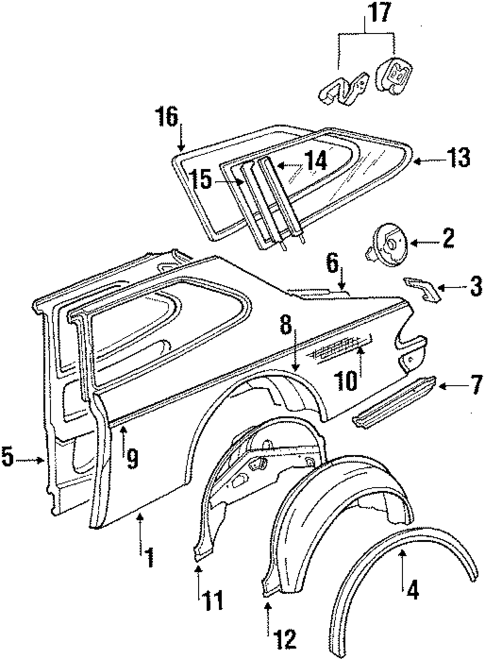 Quarter Panel & Components for 1989 Saab 900 #0