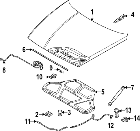 Hood & Components for 2025 Genesis GV80 Coupe #0