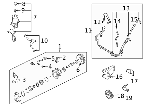 Pump & Hoses for 2003 Nissan Frontier #1