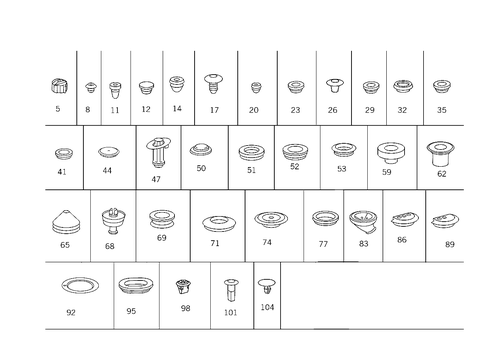 Expansion Plugs, Grommets for 1997 Mercedes-Benz C 280 #1