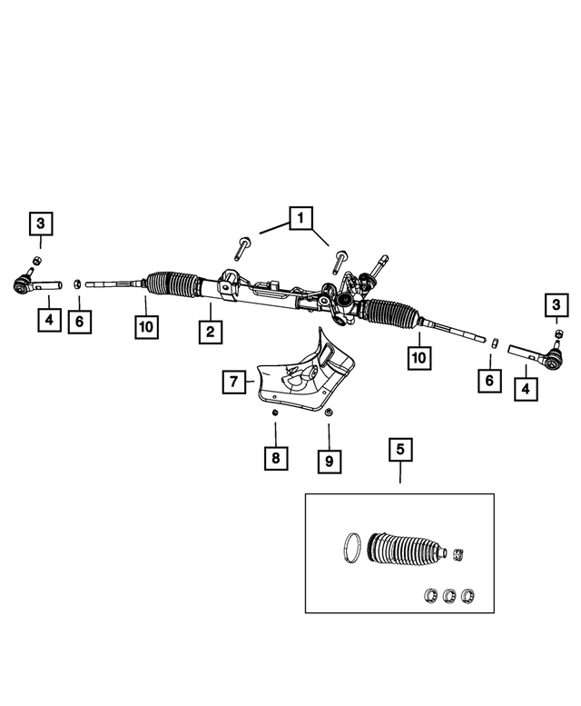 R5154519AC - Steering: Rack And Pinion Gear, Remanufactured for Mopar Image