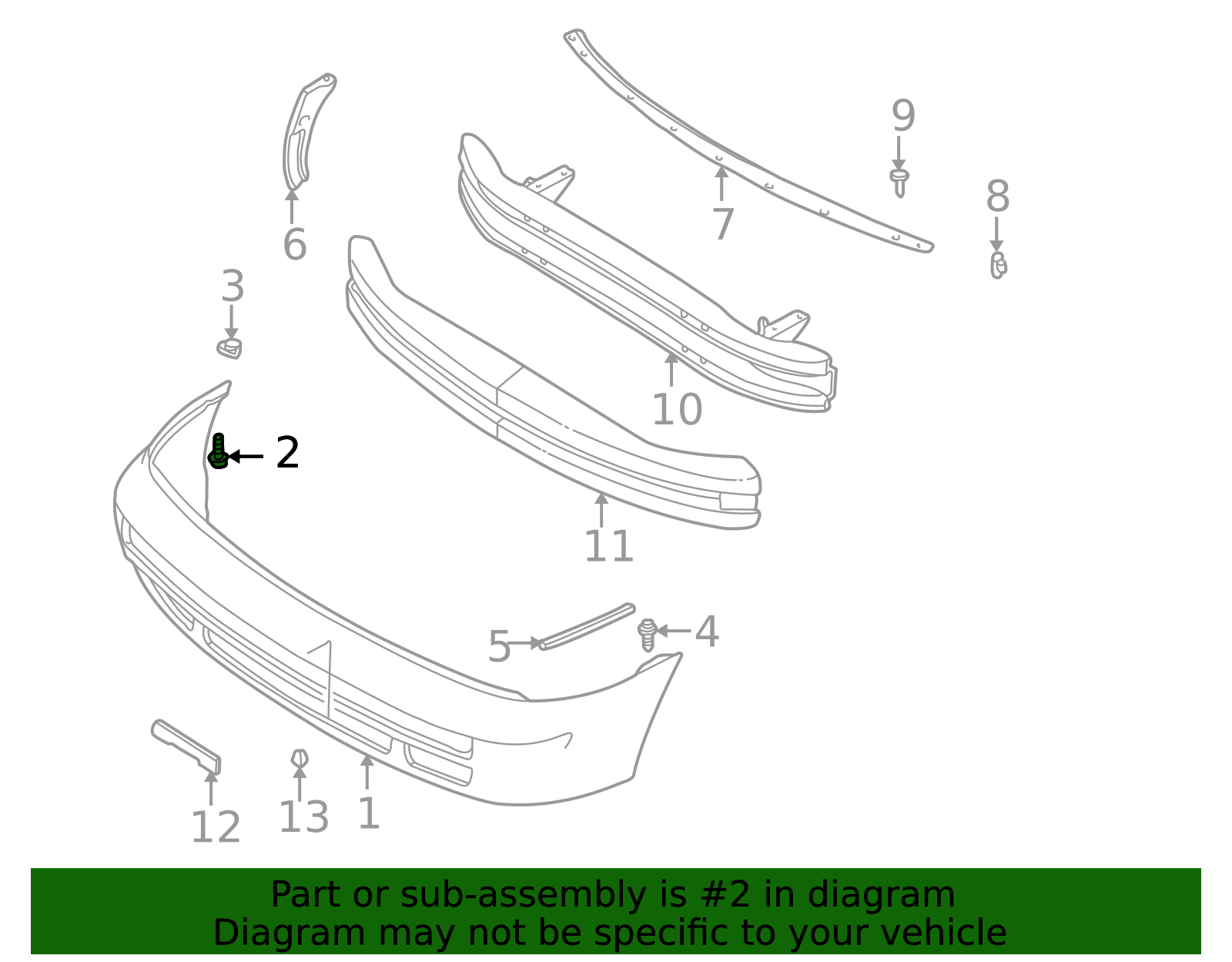 1993-1996 Subaru Impreza Bumper Cover Bolt 757737340 | Subaru