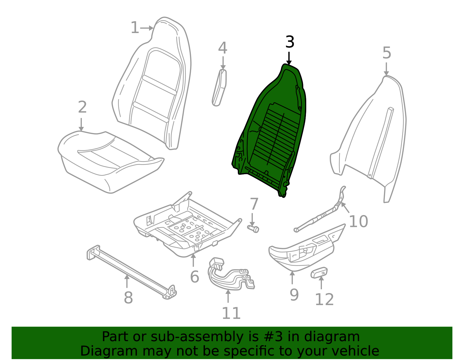 Genuine BMW 52-10-8-407-420 | Seat Back Frame | FREE Shipping on Most ...