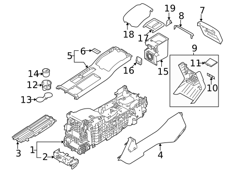 Front Console for 2019 Land Rover Range Rover Velar #0