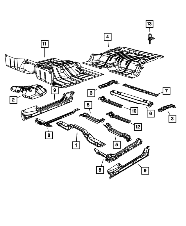5108281AD - Body Sheet Metal Except Doors: Floor Insulation for Mopar Image