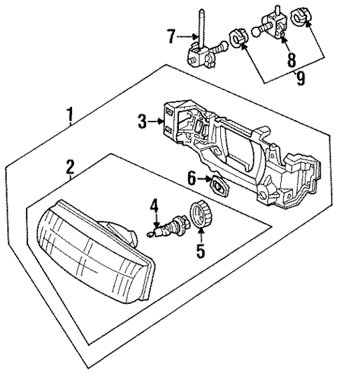 Headlamp Components for 1993 Ford Escort #0