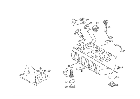 Fuel Tank with Detachable Parts for 1993 Mercedes-Benz 600SL #0