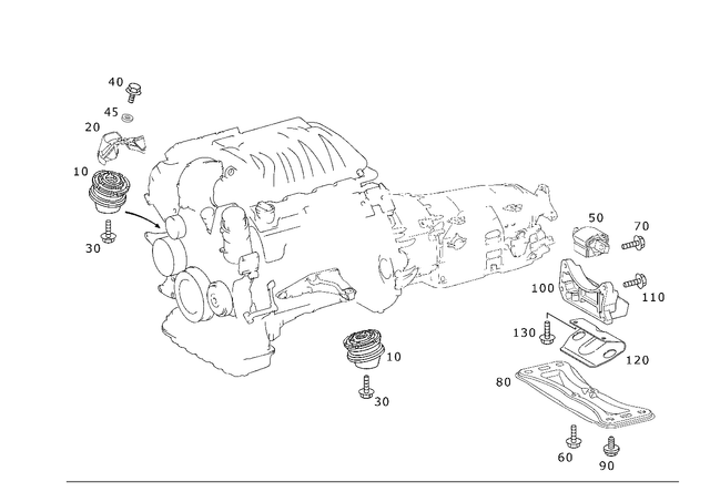 2302411534 - Engine Suspension: Screening Plate for Mercedes-Benz: SL550, SL63 AMG Image image