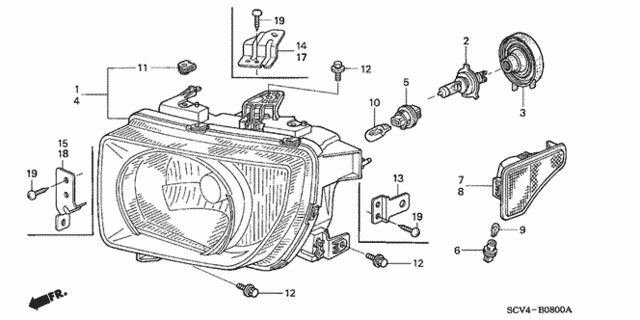 Headlight for 2005 Honda Element #0