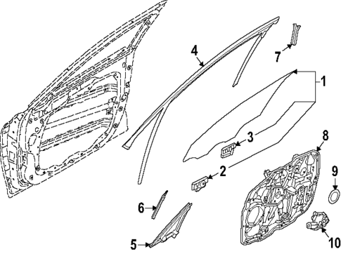 Glass - Front Door for 2025 Genesis GV80 Coupe #0