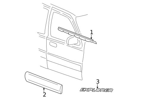 Exterior Trim - Front Door for 2002 Ford Explorer Sport Trac #0